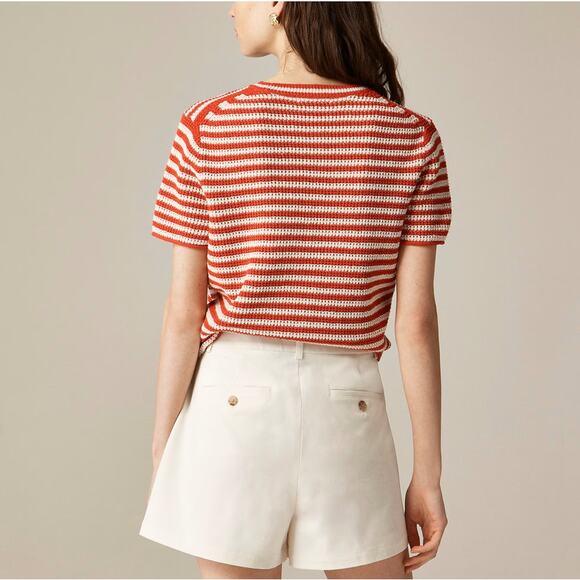 J.Crew Wrap-front Skort Womens 8 Ivory Bi-stretch Cotton Blend Side Zip Pockets - Picture 3 of 10